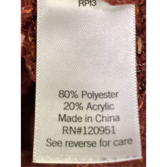 -2. Juniors' SO® Women's Cropped Mockneck Spacedye Pullover Sweater Red Medium - Picture 8 of 8